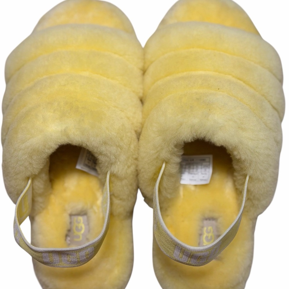 New without tags ,no box / UGG Yellow Shearling Slide Slippers